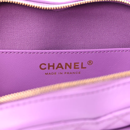 Chanel Lambskin Quilted CC In Love Heart Bag Purple 6 of 9