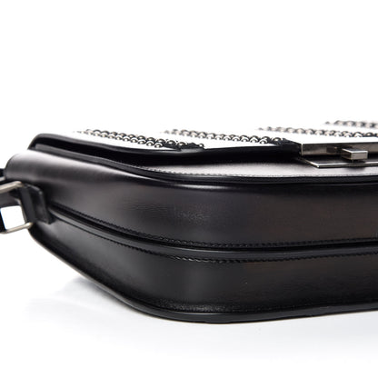 Saint Laurent Smooth Calfskin Suede Betty Stud Stripe Flap Messenger Black 5 of 9