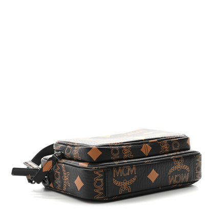 MCM Maxi Visetos Aren Crossbody Black Cognac 4 of 9