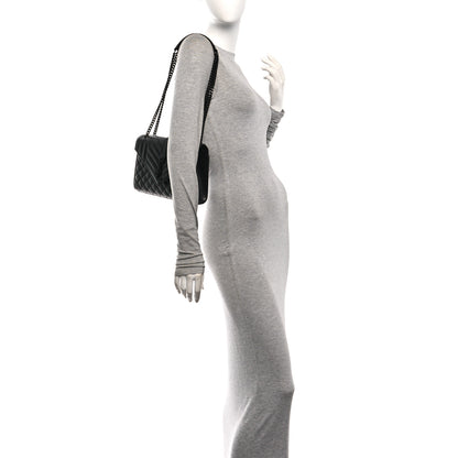 Saint Laurent Grain De Poudre Textured Mixed Matelasse Triquilt Medium Monogram Monochrome Satchel Black 2 of 10