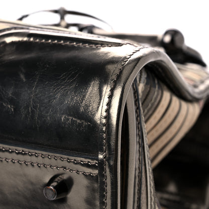 Burberry Metallic Patent House Check Sliced Large Manor Tote Pewter 11 of 22