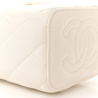 Chanel Lambskin Quilted CC Mini Vanity Case With Chain White 9 of 11