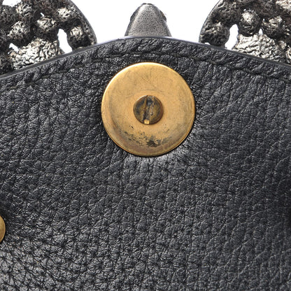 Gucci Calfskin Web Crystal Butterfly Stripe Small Totem Shoulder Bag Black 6 of 12