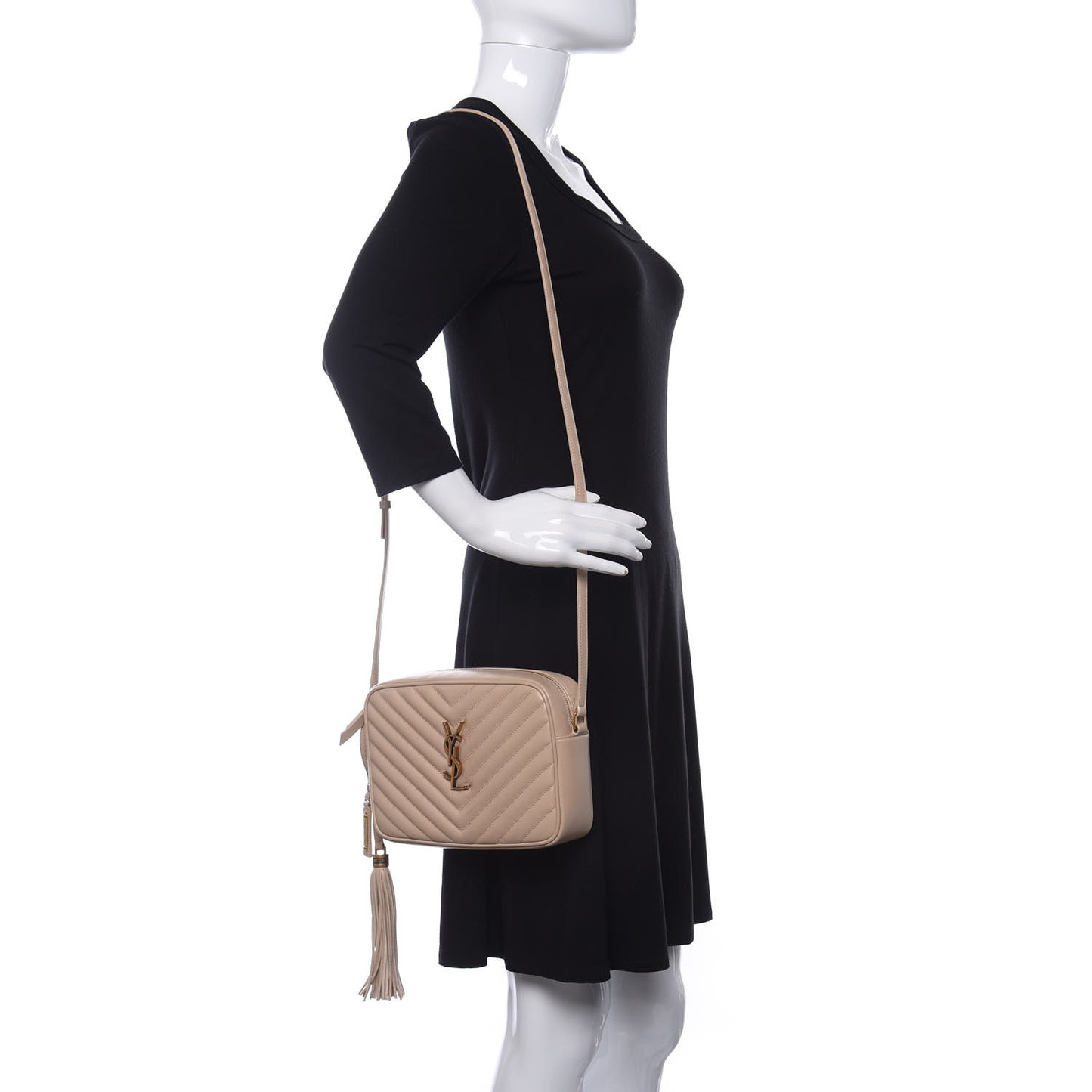 Calfskin Matelasse Monogram Lou Camera Bag Nude Powder