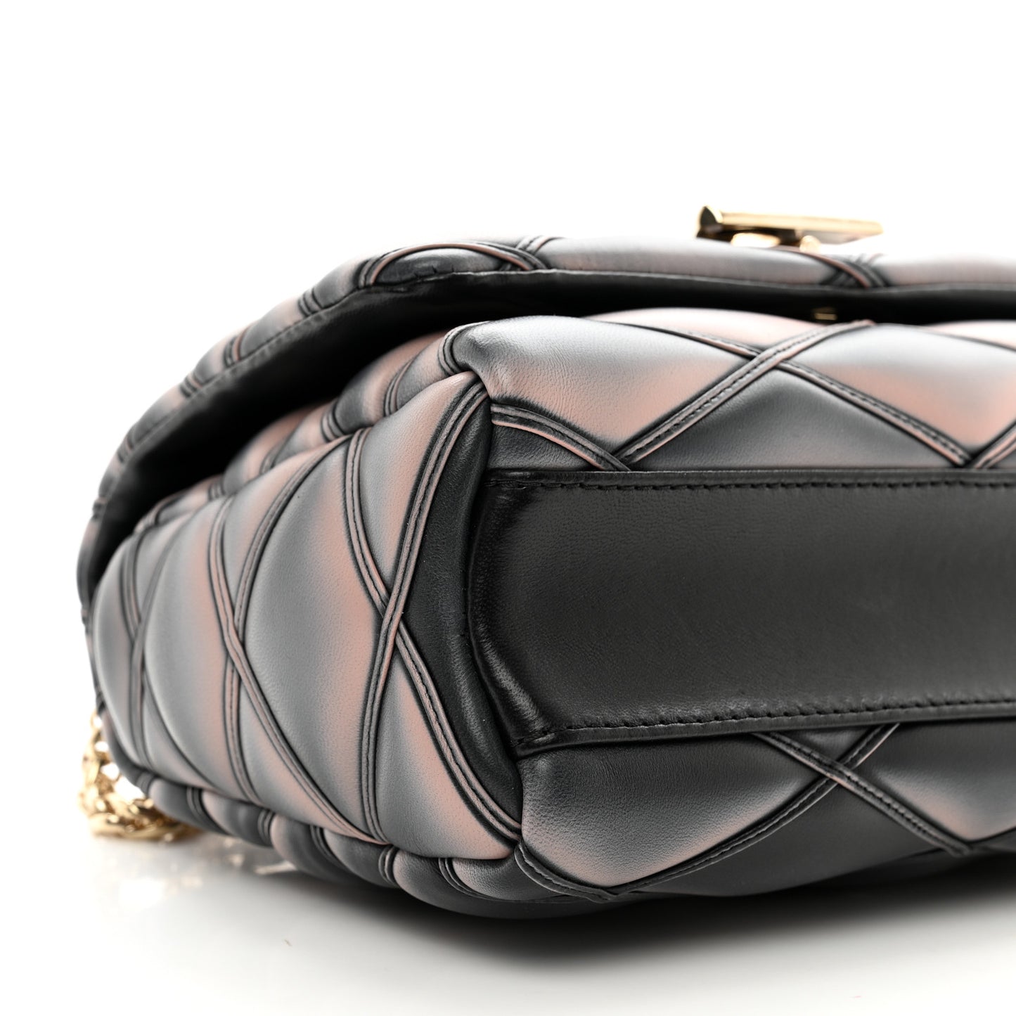 Lambskin Malletage Top Handle GO-14 MM Black Pink