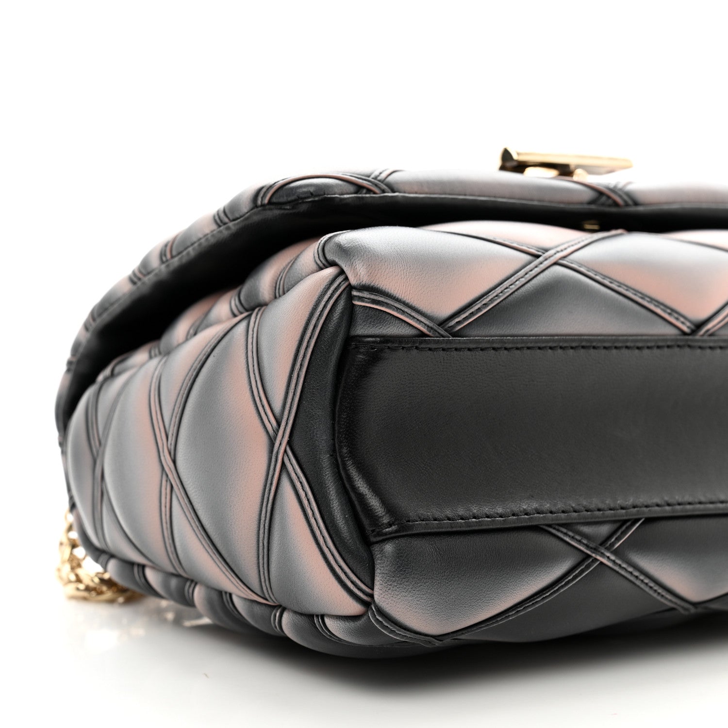 Louis Vuitton Lambskin Malletage Top Handle GO-14 MM Black Pink 8 of 9