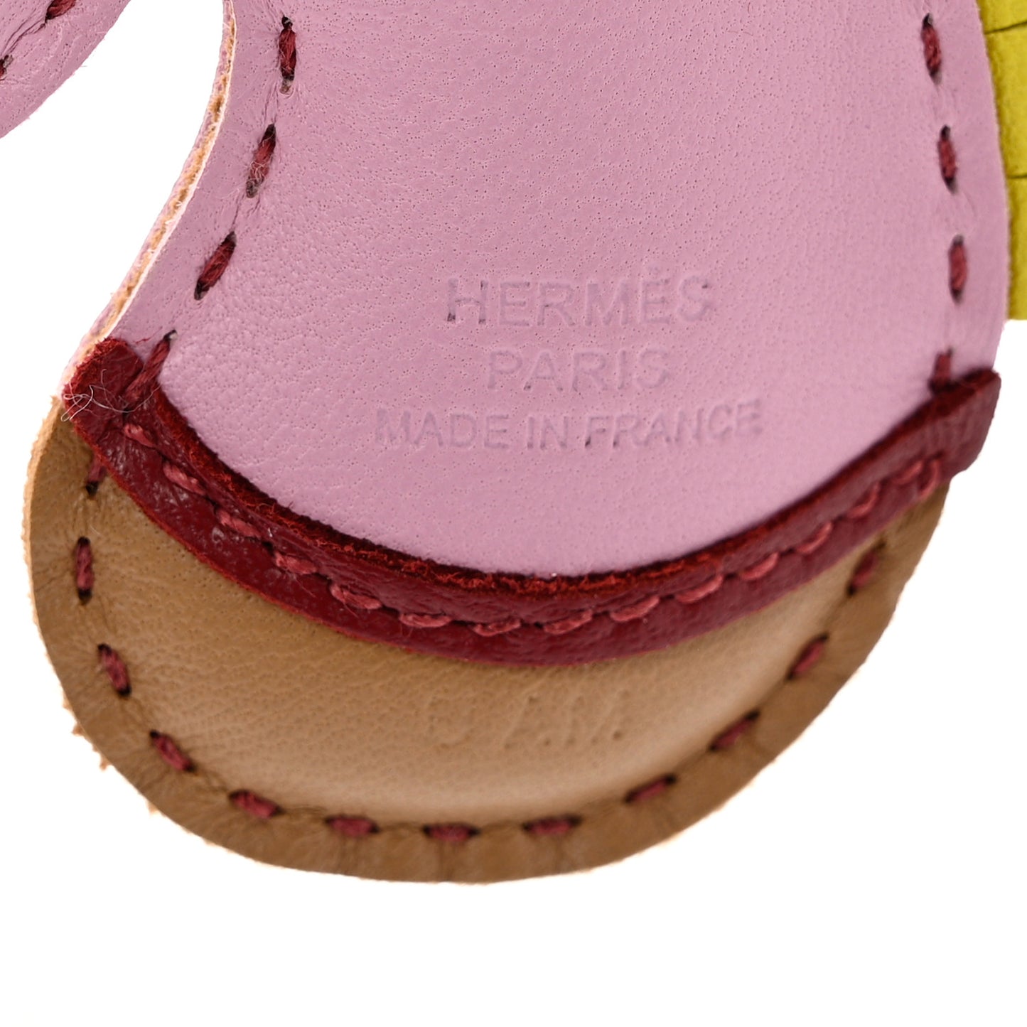 Milo Lambskin Geegee Camail Bag Charm Mauve Sylvestre Chai Lime Rouge Grenat