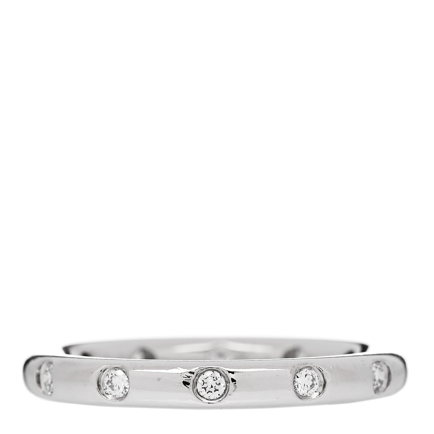 Tiffany Platinum Diamond Bezet Band Ring 52 6 3 of 4