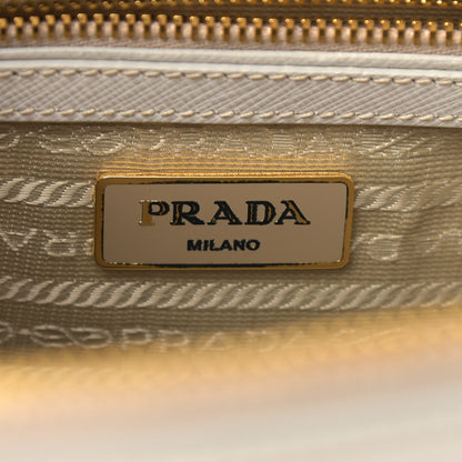 Prada Saffiano Lux Mini Double Zip Galleria Tote Talco 5 of 8