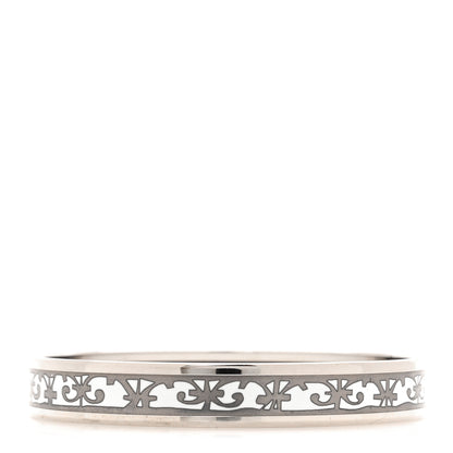 Hermes Enamel Printed Narrow Balcons du Guadalquivir Bracelet 70 Platine 3 of 5