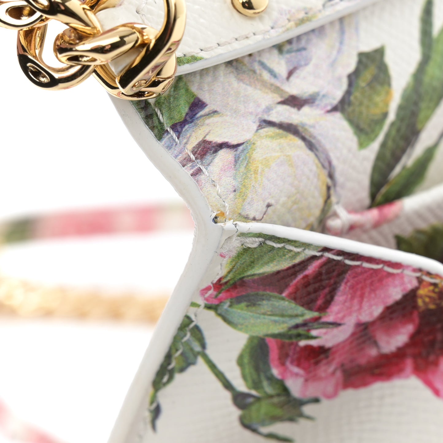 Dauphine Floral Print Shoulder Bag White Pink