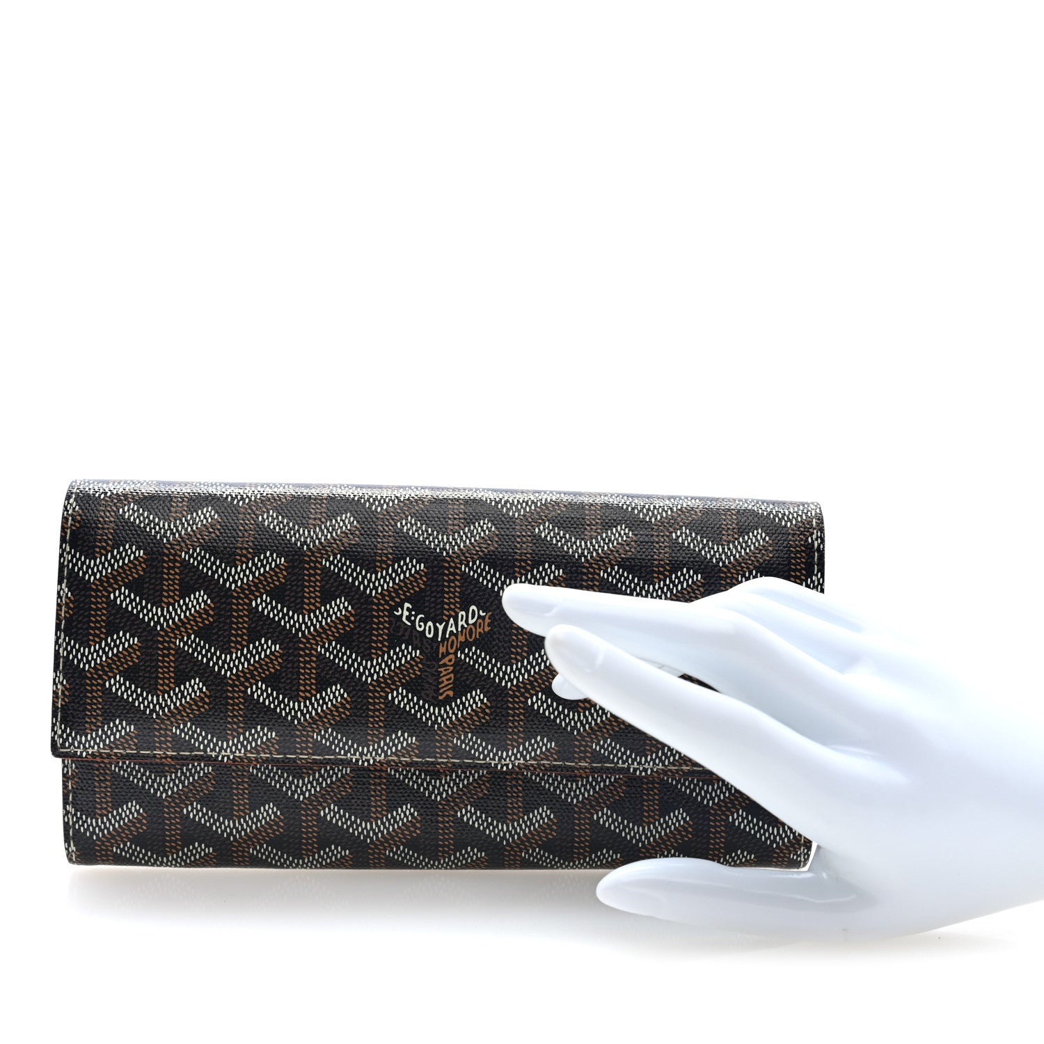 Goyard Goyardine Varenne Long Wallet Black Gold 2 of 7