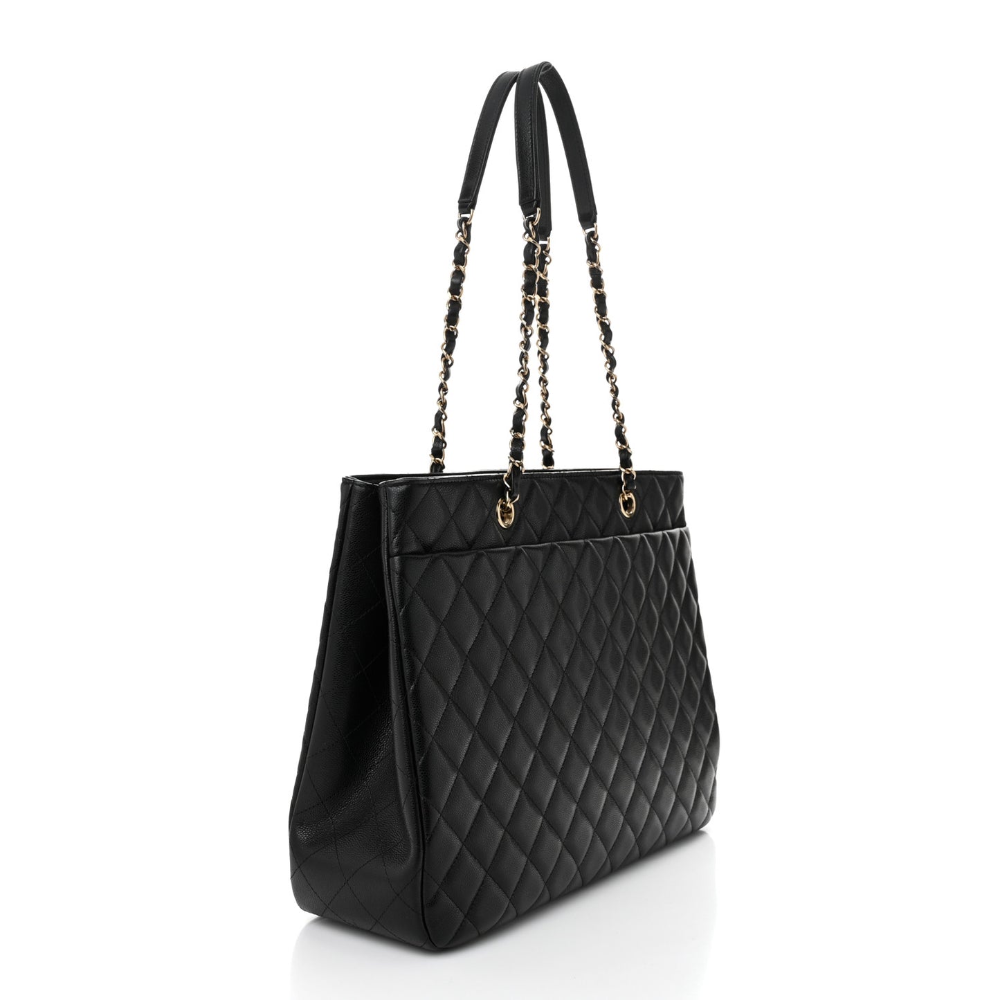 Caviar Quilted Large Shopping Black