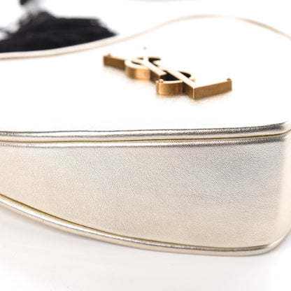 Saint Laurent Metallic Calfskin Heart Monogram Crossbody Pale Gold 9 of 10