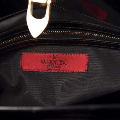 Valentino Garavani Patent Rockstud Flip Lock Tote Black 7 of 13