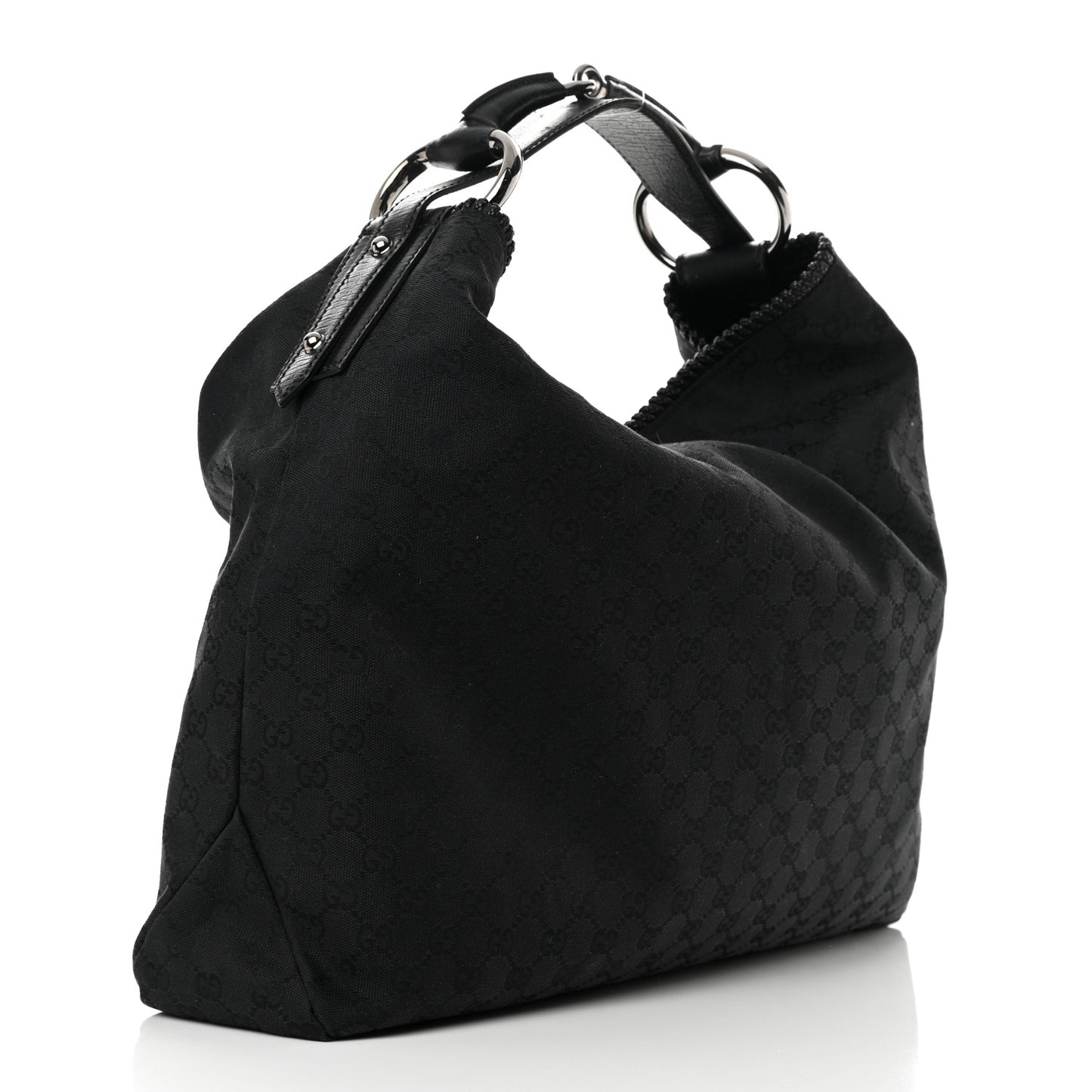 Monogram Large Horsebit Chain Hobo Black