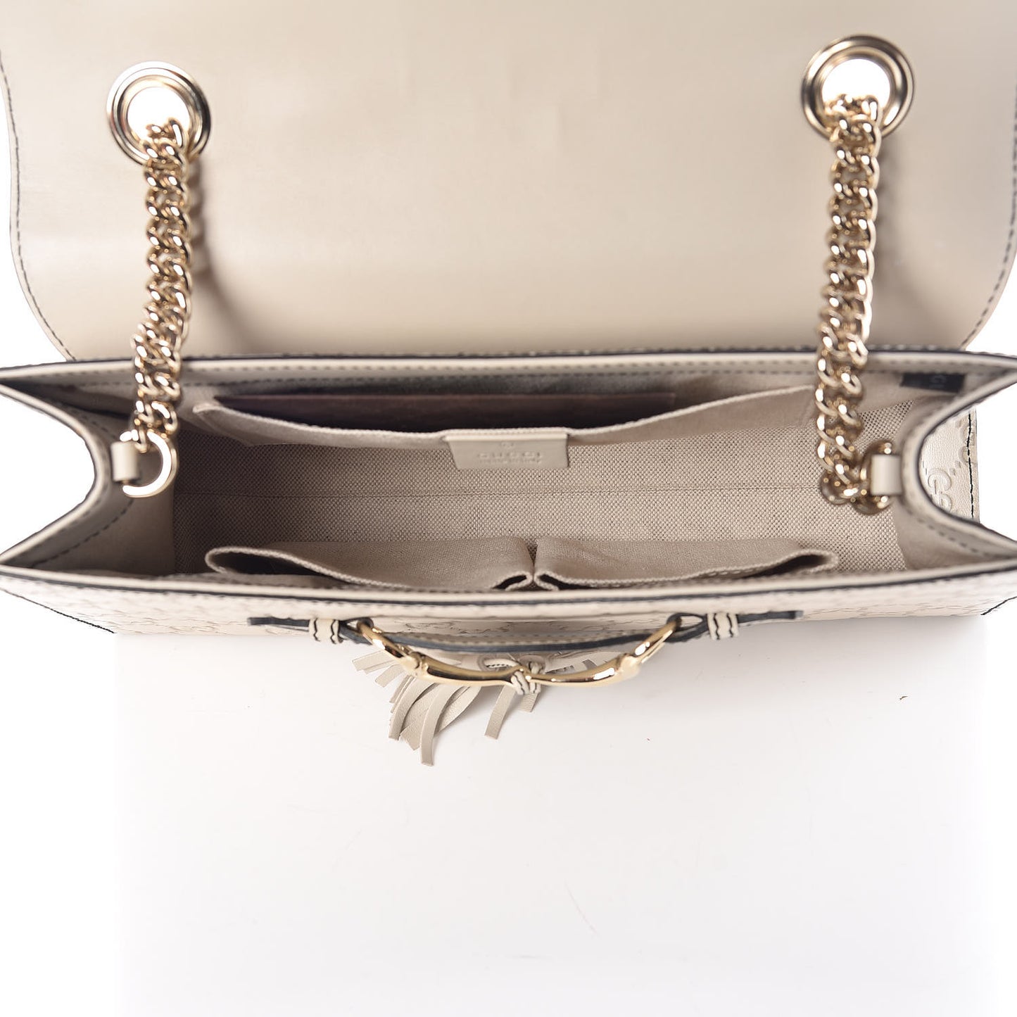 Guccissima Signature Medium Emily Chain Shoulder Bag Mystic White