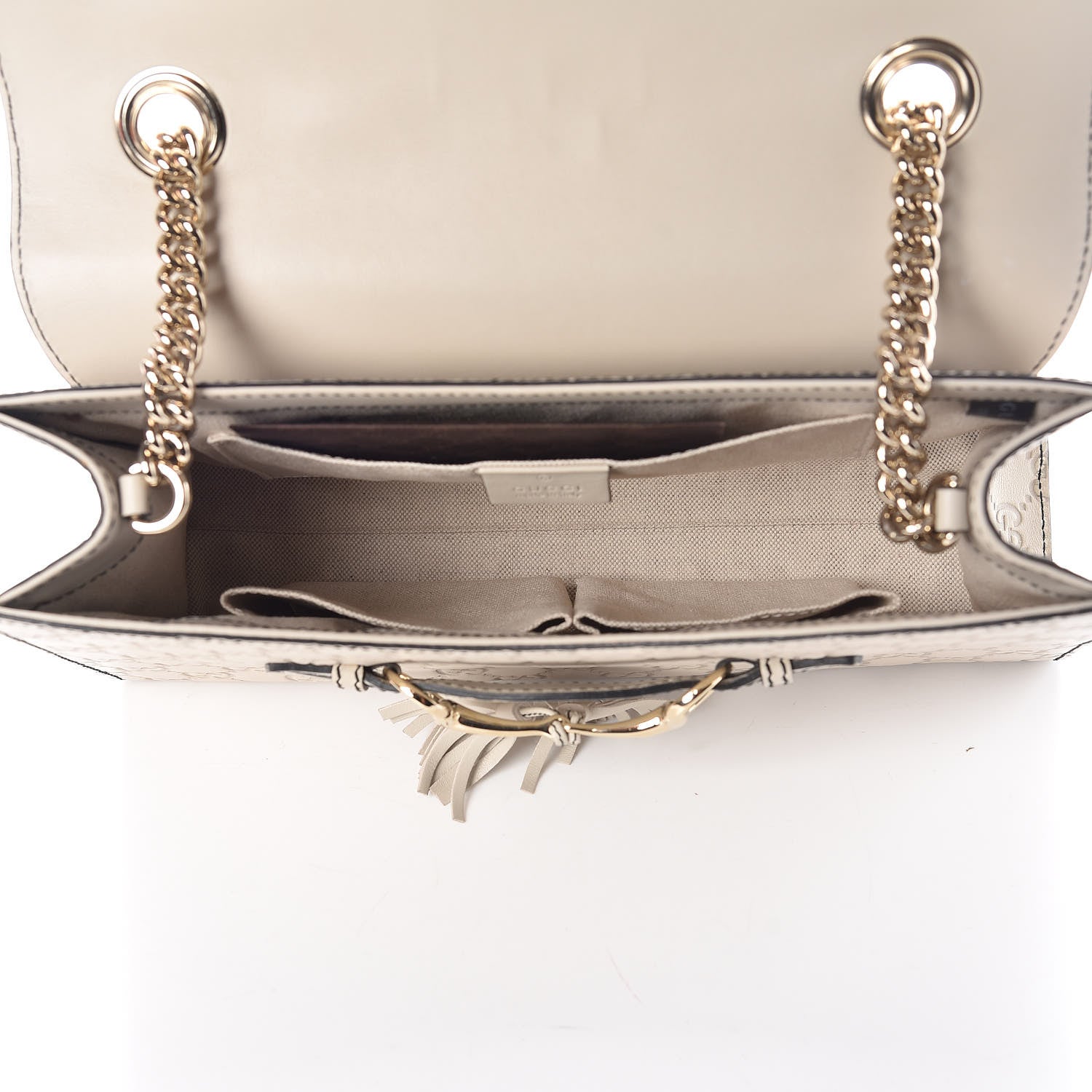 Gucci Guccissima Signature Medium Emily Chain Shoulder Bag Mystic White 5 of 11
