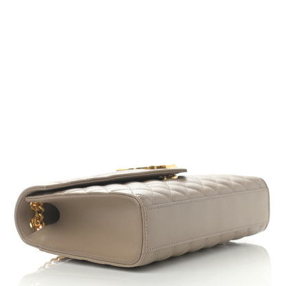 Saint Laurent Grain De Poudre Textured Mixed Matelasse Medium Triquilt Monogram Satchel Dark Beige 4 of 11