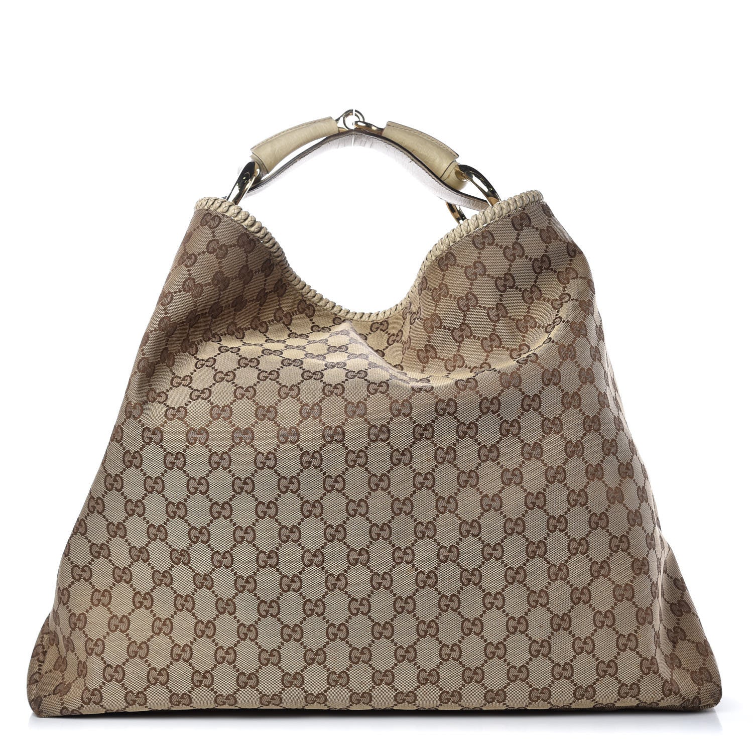 Gucci Monogram Large Horsebit Chain Hobo Off White 1 of 11