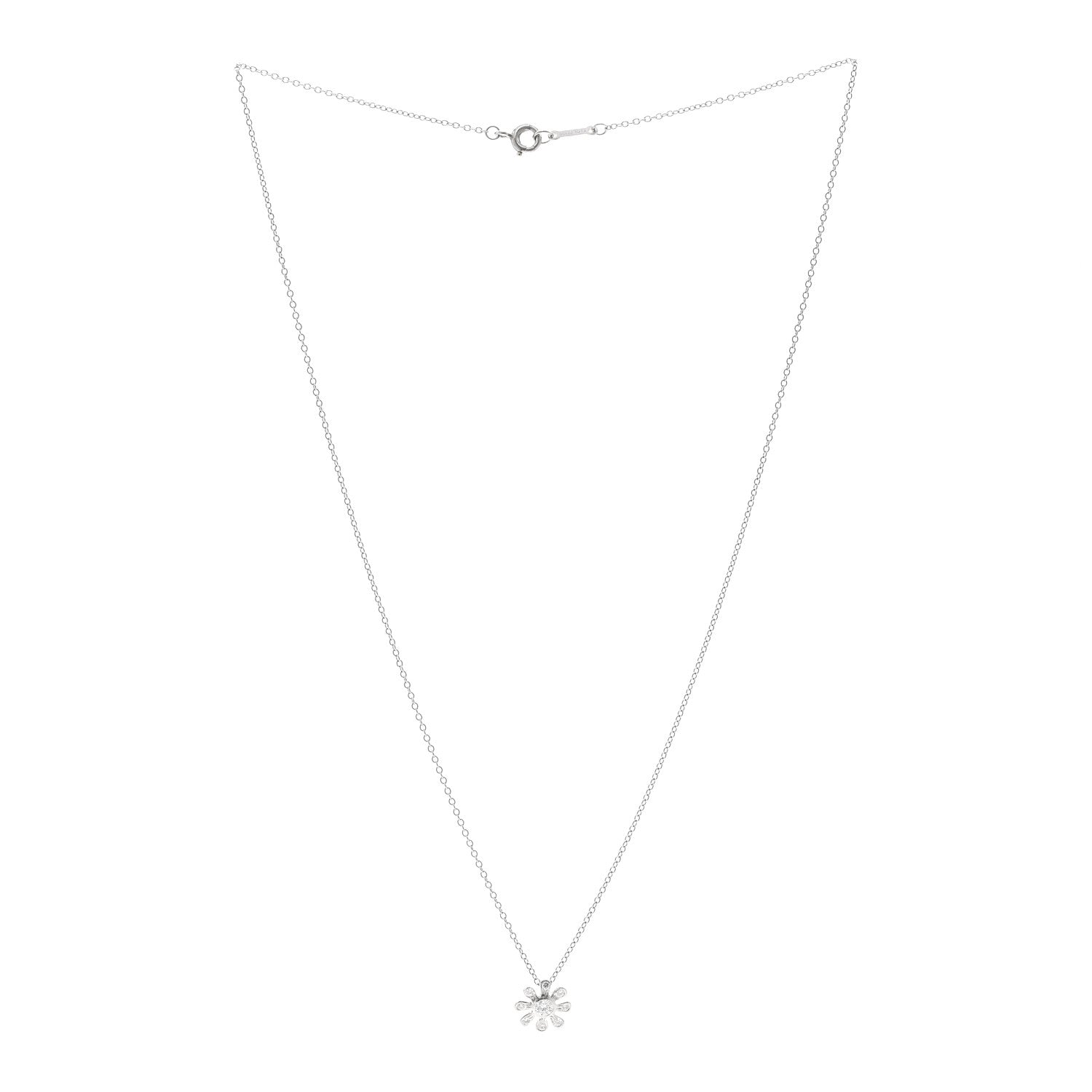 Tiffany Platinum Diamond Paloma Picasso Daisy Pendant Necklace 3 of 4