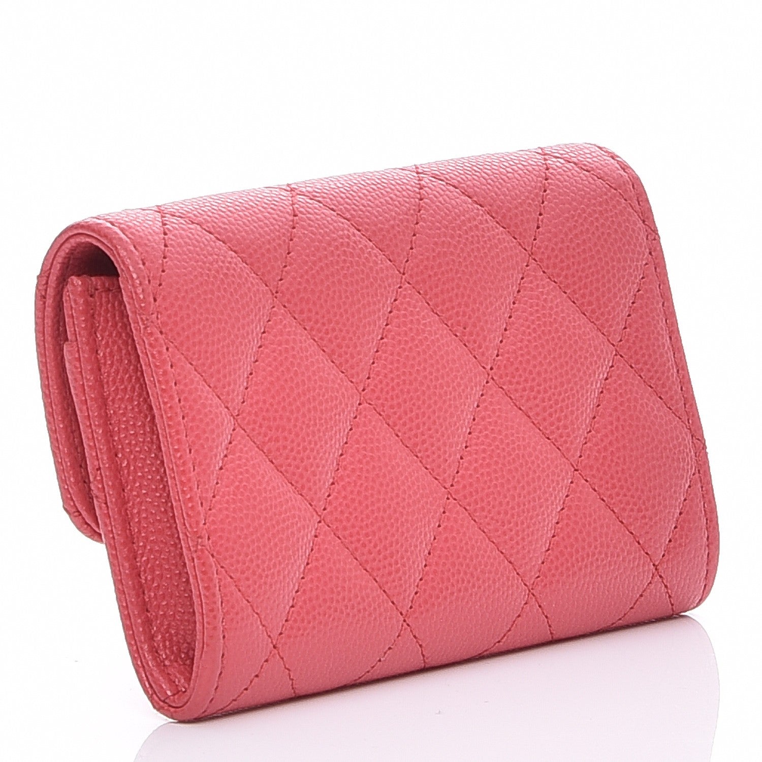 Chanel Caviar Quilted Card Holder Dark Pink 3 of 9