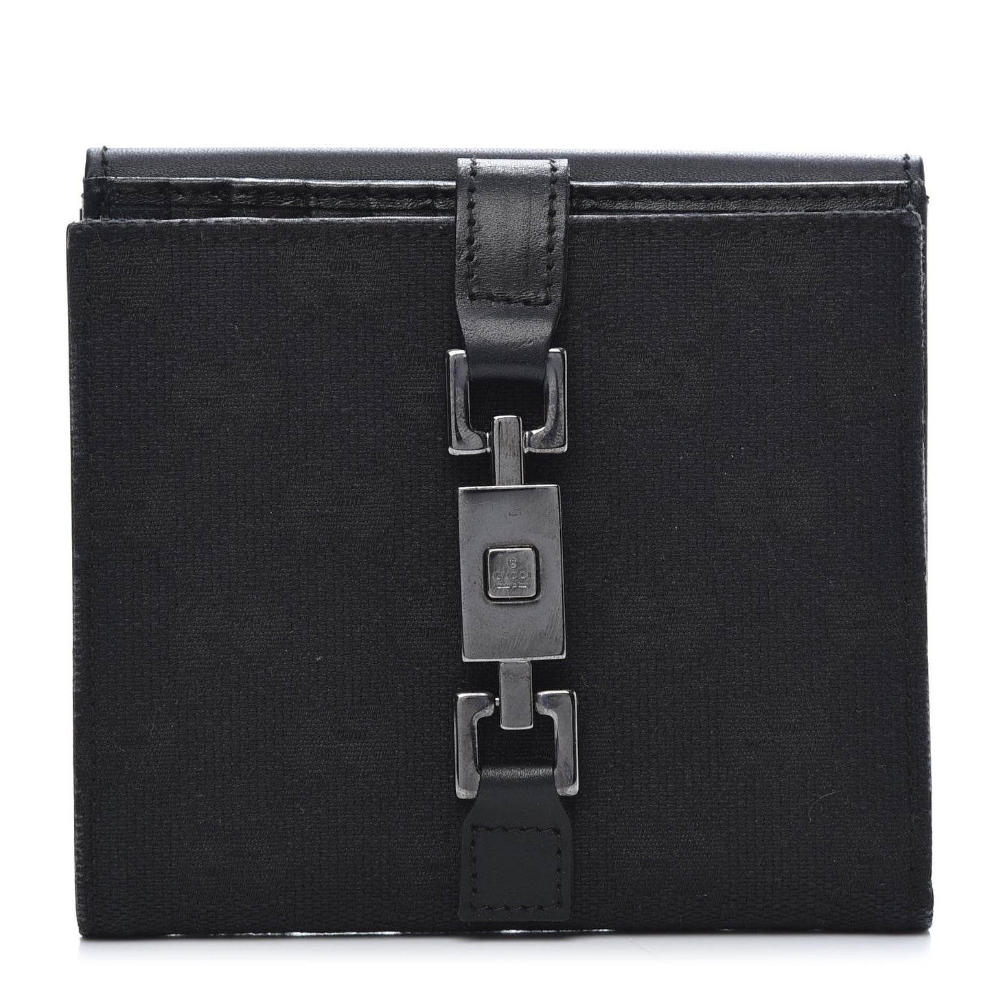 Monogram Piston Lock Compact Wallet Black