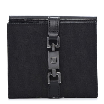 Gucci Monogram Piston Lock Compact Wallet Black 1 of 11