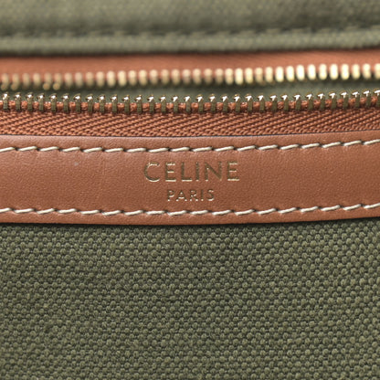 Celine Canvas Calfskin Vertical Cabas Green 6 of 13