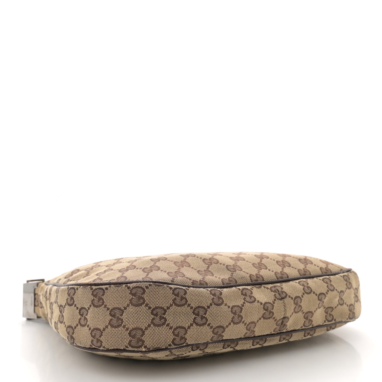 Gucci Monogram Web Medium Half Moon Hobo Dark Brown 4 of 10