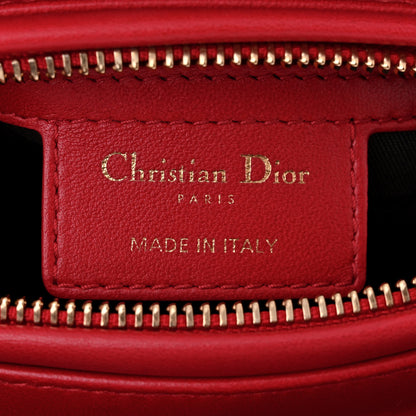 Christian Dior Lambskin Cannage Medium Lady Dior Red 6 of 10