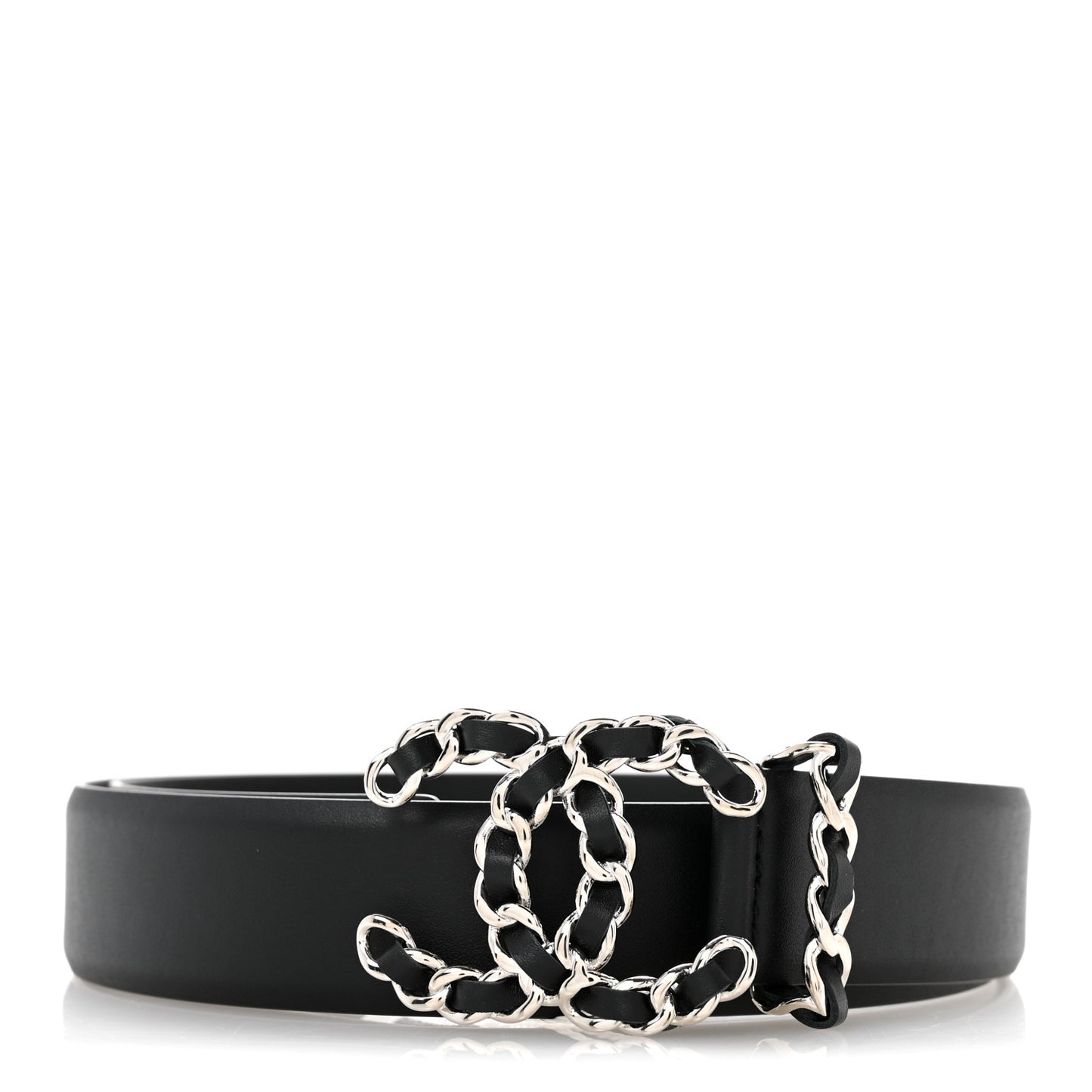 Calfskin CC Chain Belt 80 32 Black