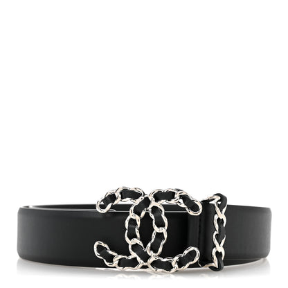Chanel Calfskin CC Chain Belt 80 32 Black 1 of 8