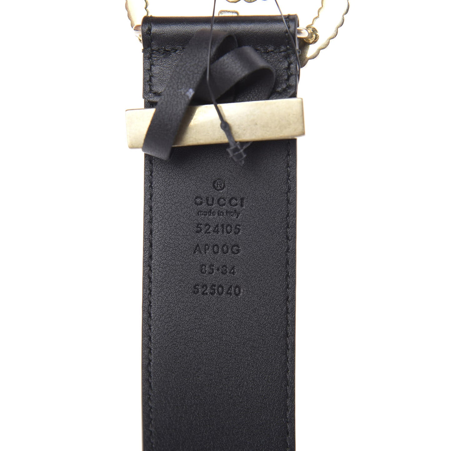 Moon Calfskin Torchon Double G 40mm Belt 85 34 Black