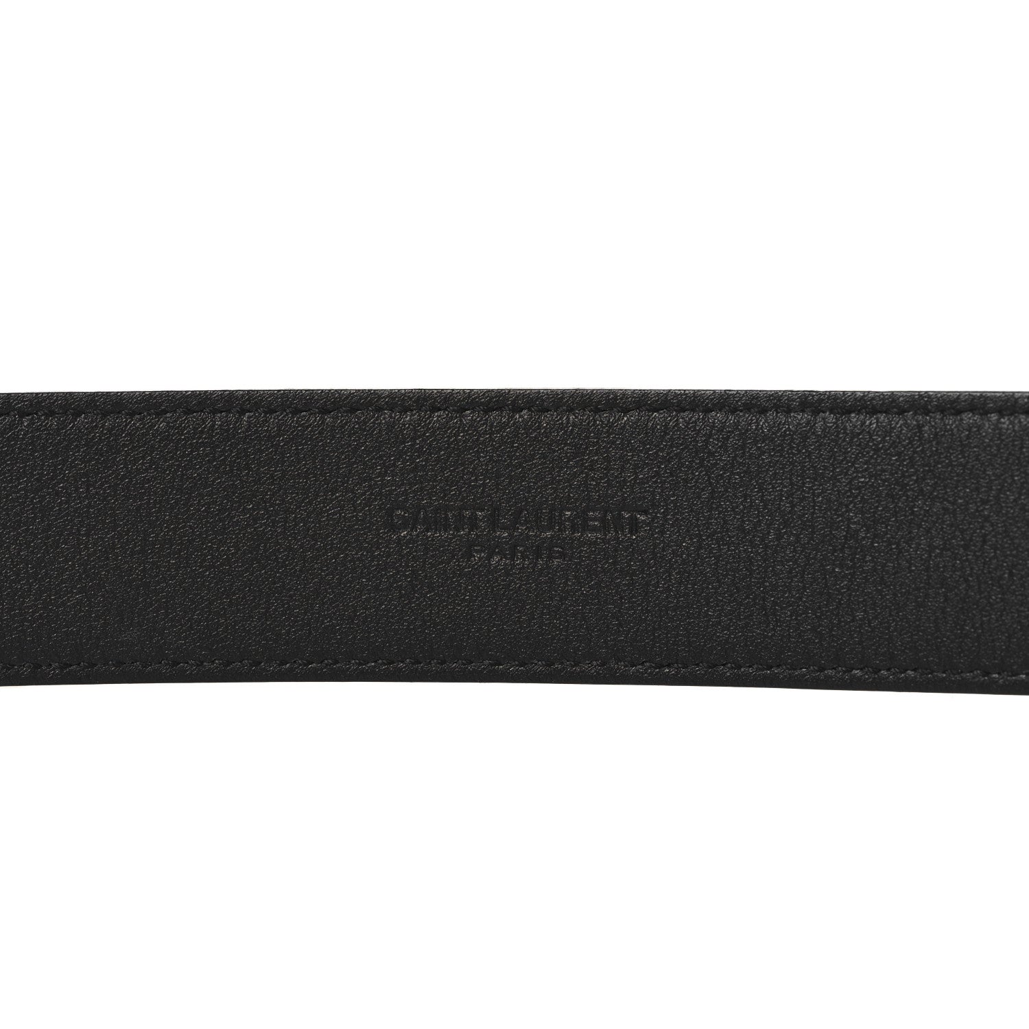 Saint Laurent Grained Calfskin Monogram Cassandre Square Buckle Belt 70 28 Black 5 of 6