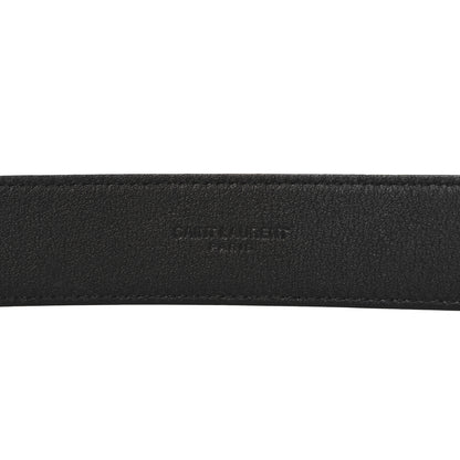 Saint Laurent Grained Calfskin Monogram Cassandre Square Buckle Belt 70 28 Black 5 of 6