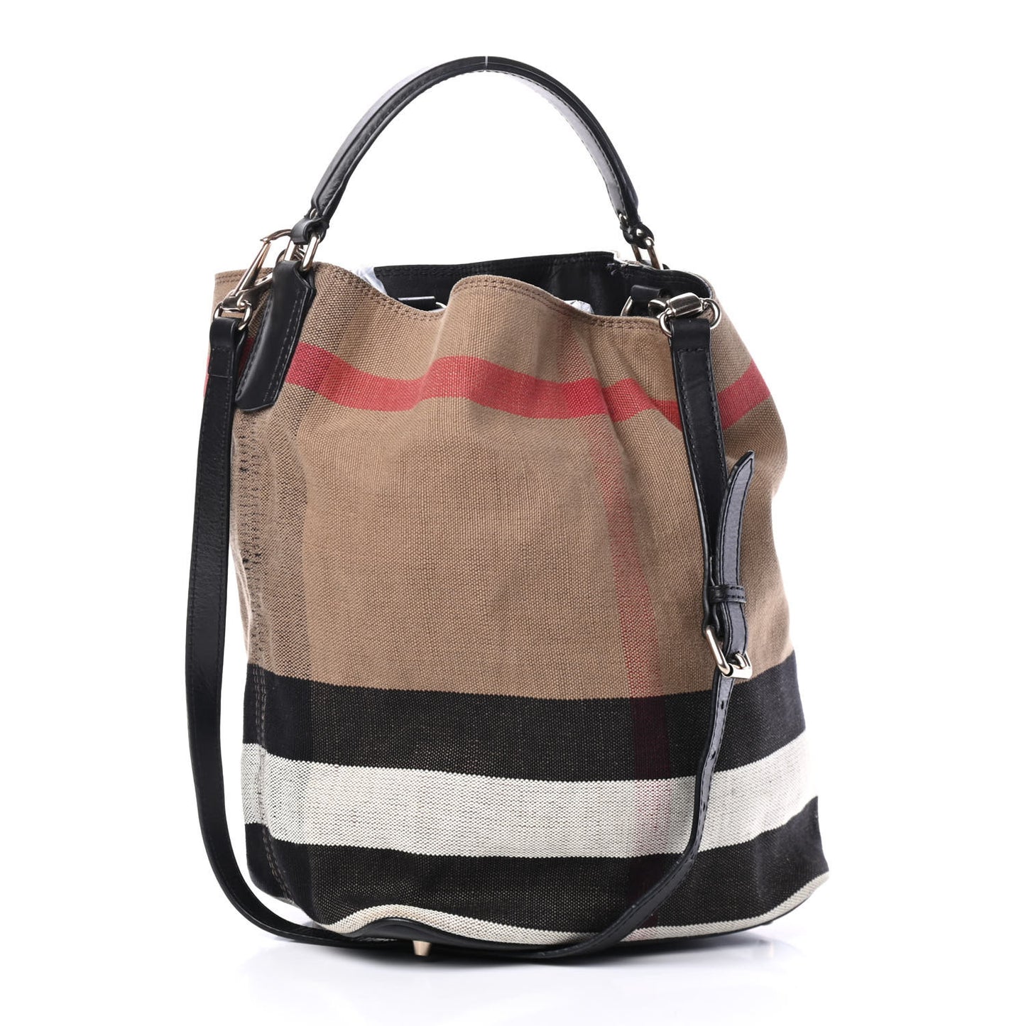 Canvas Mega Check Medium Ashby Hobo Black