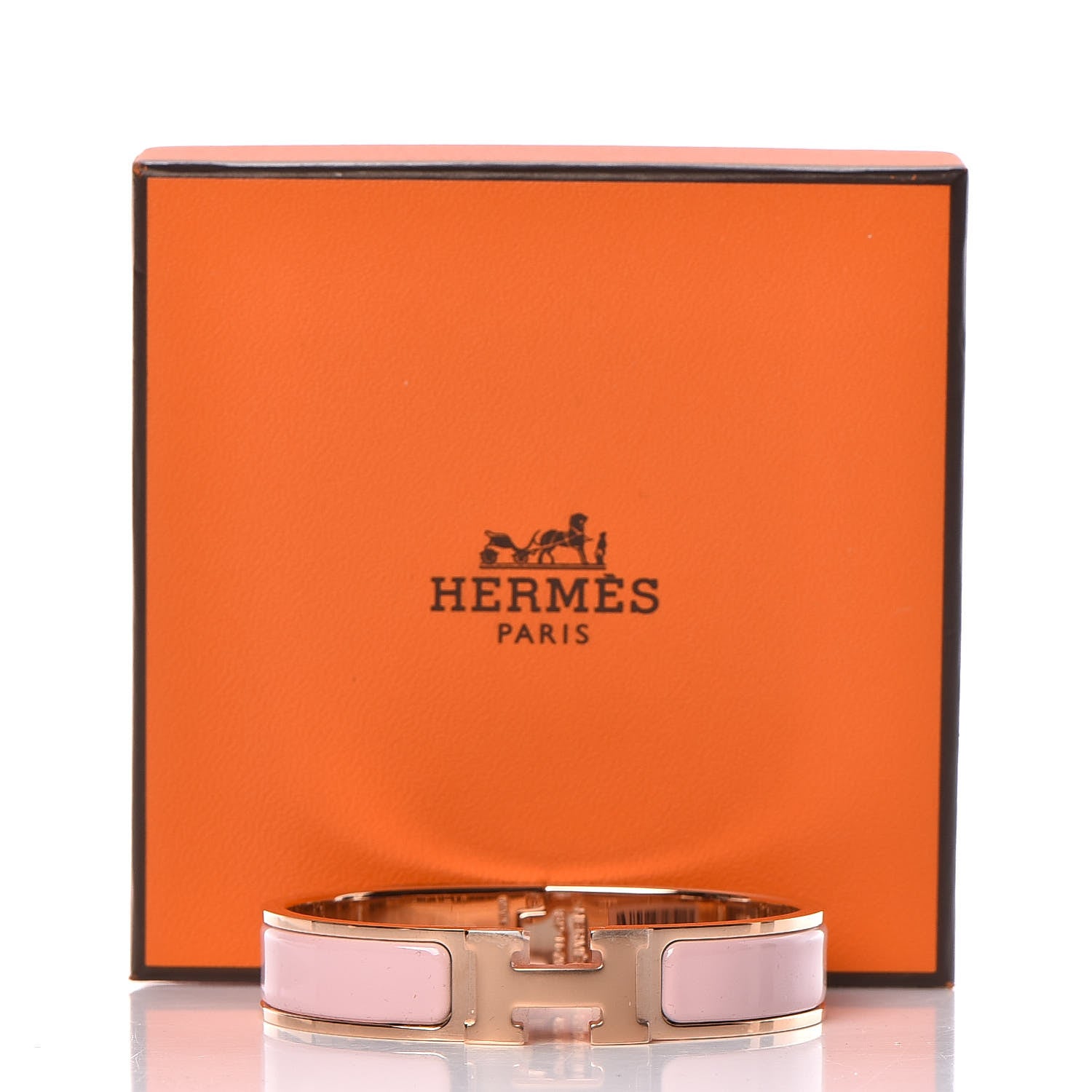 Hermes Enamel Narrow Clic Clac H Bracelet PM Rose Cassata 6 of 6