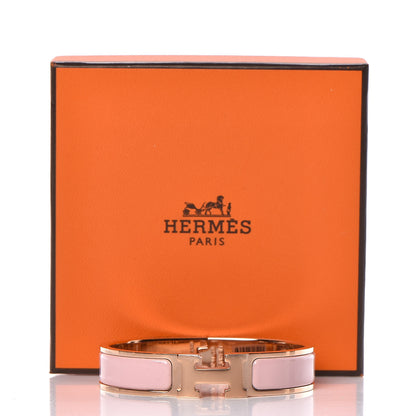 Hermes Enamel Narrow Clic Clac H Bracelet PM Rose Cassata 6 of 6