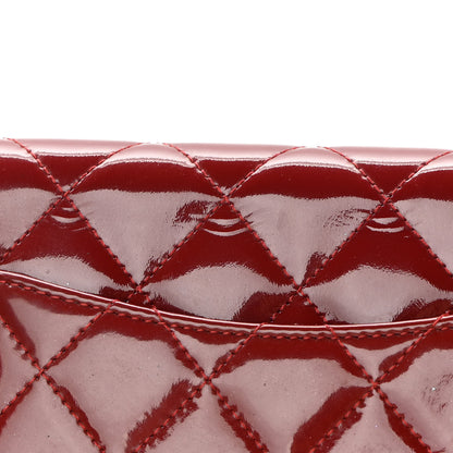 Chanel Patent Quilted Wallet On Chain WOC Red 15 of 21