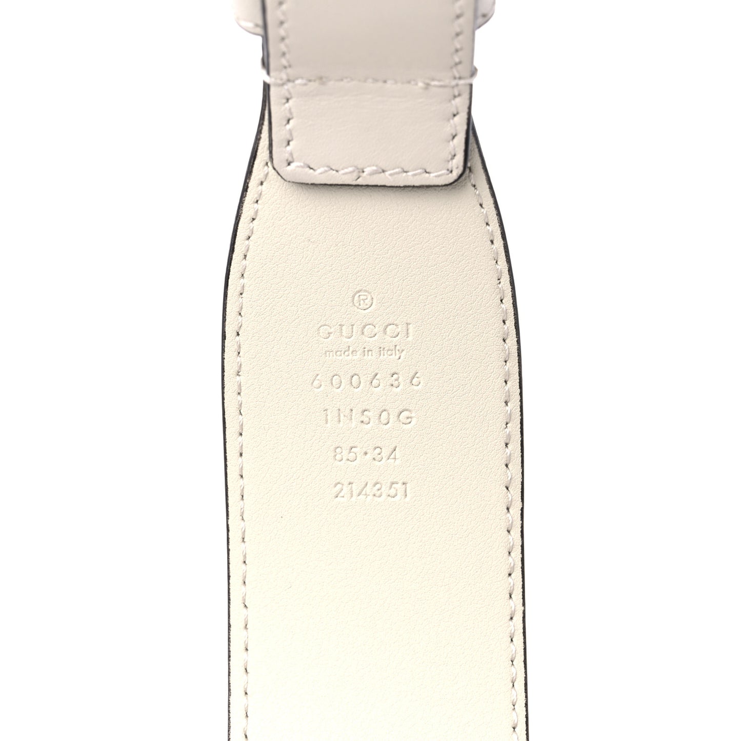 Efesto Leather Horsebit 25mm Belt 85 34 Mystic White