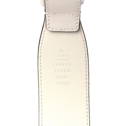 Gucci Efesto Leather Horsebit 25mm Belt 85 34 Mystic White 3 of 4