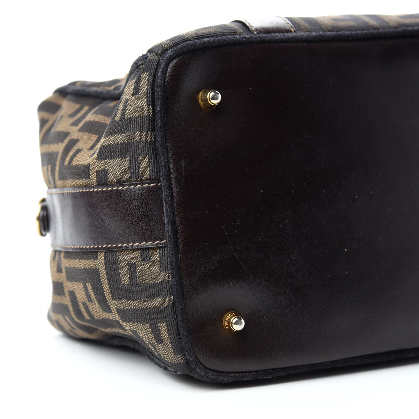 Zucca Calfskin Medium Convertible Boston Satchel Tobacco
