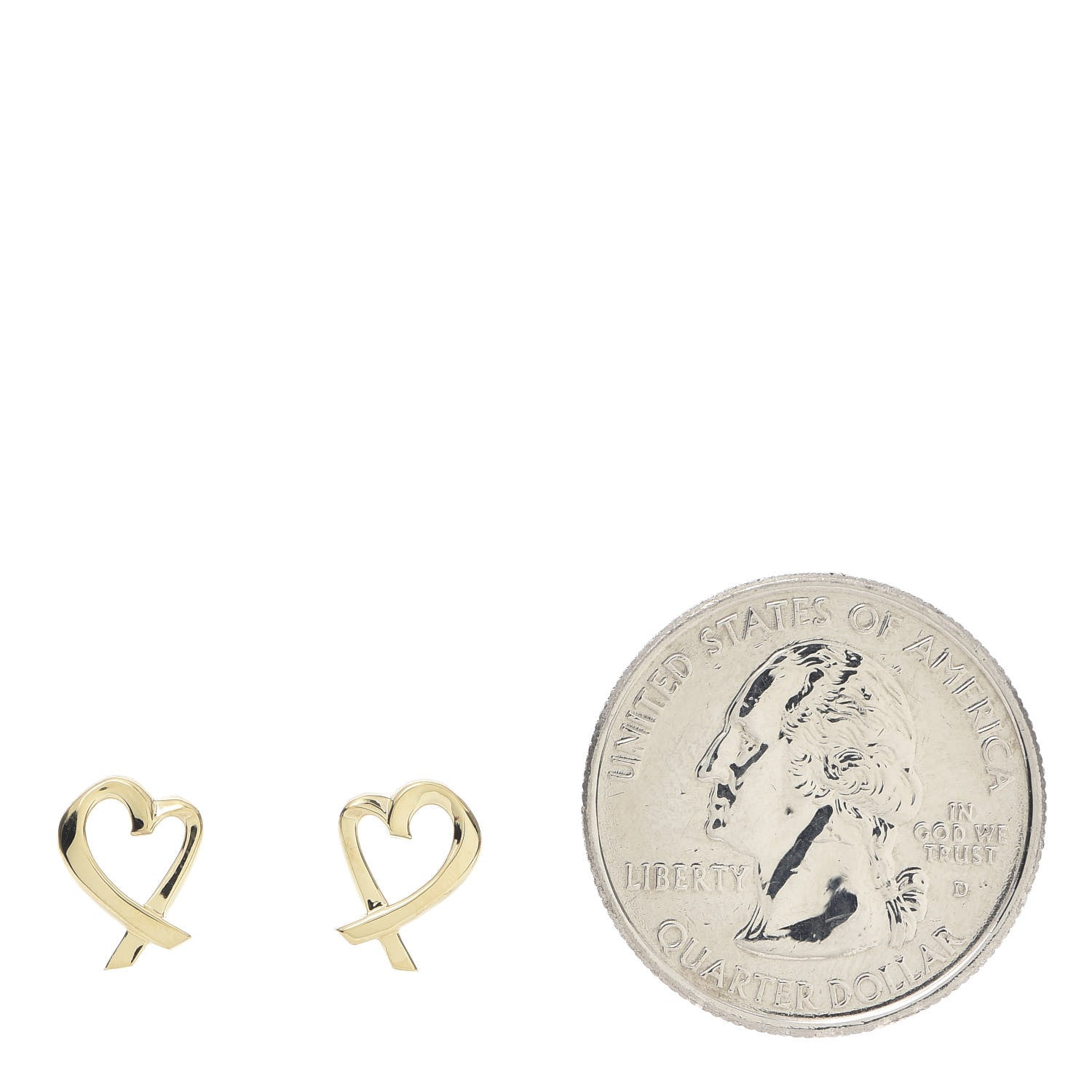 Tiffany 18K Yellow Gold Mini Paloma Picasso Loving Heart Earrings 2 of 4