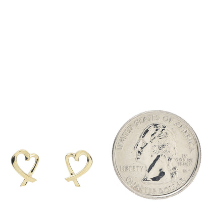 Tiffany 18K Yellow Gold Mini Paloma Picasso Loving Heart Earrings 2 of 4