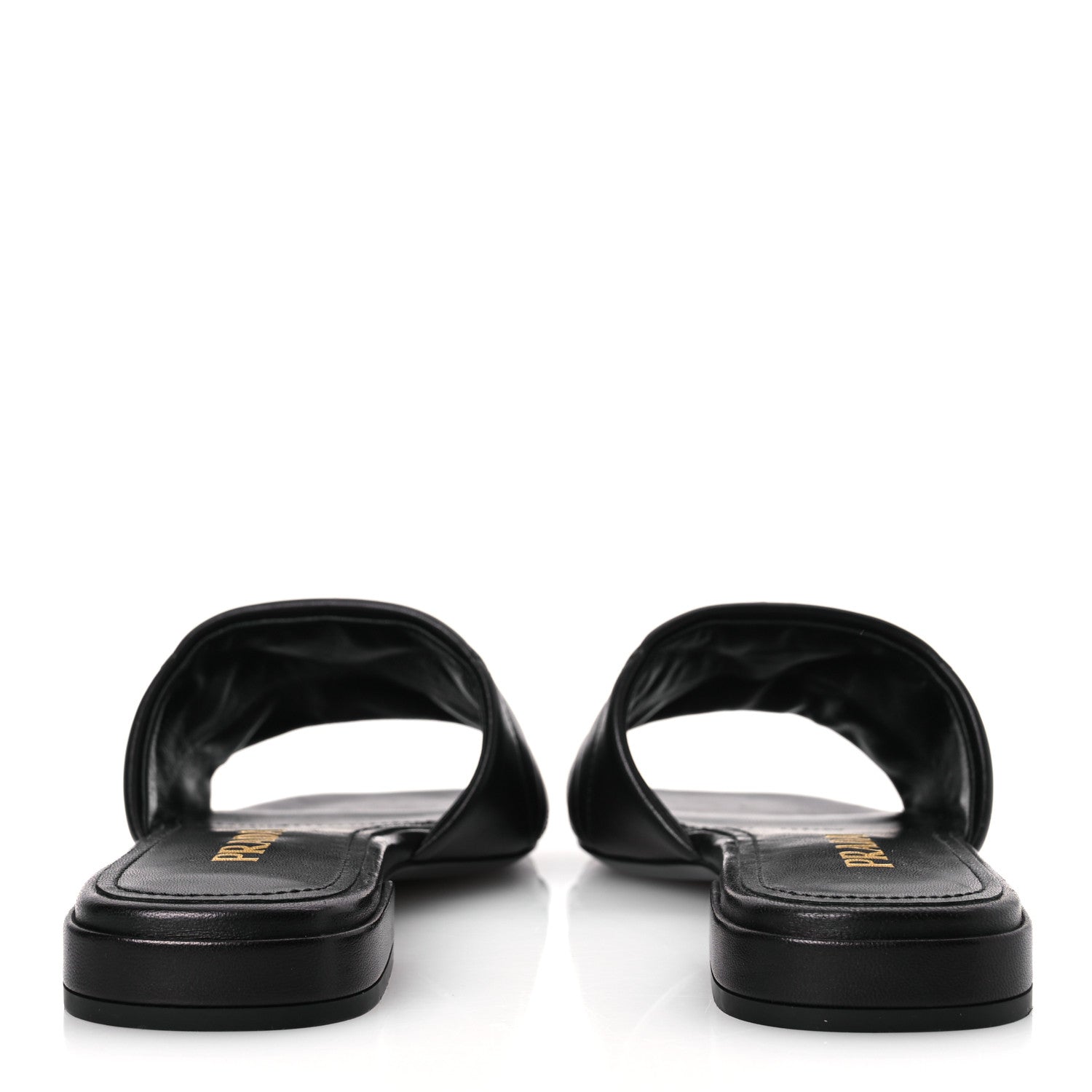 Prada Nappa Logo Quilted 10mm Slide Sandals 36.5 Black 6 of 10