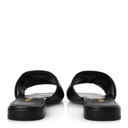 Prada Nappa Logo Quilted 10mm Slide Sandals 36.5 Black 6 of 10