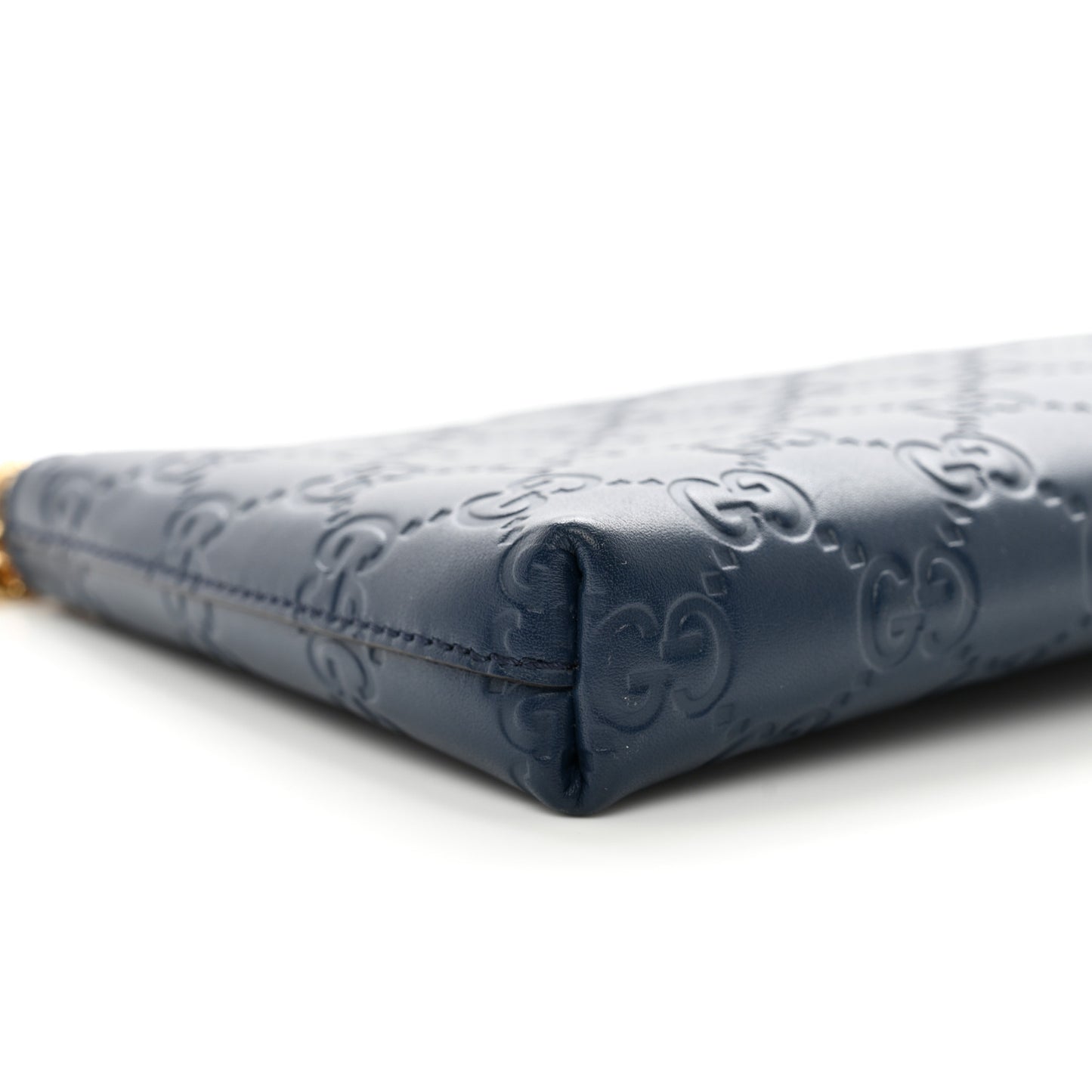 Guccissima Signature Wrist Wallet Blue Agata