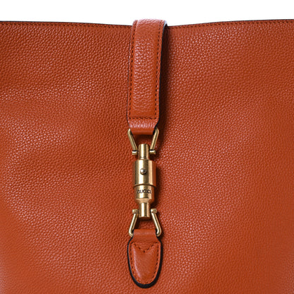 Gucci Soft Grained Calfskin Small Jackie Bucket Bag Orange 10 of 17