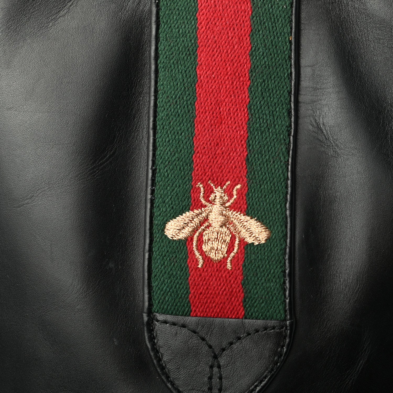 Gucci Calfskin Web Bee Tall Riding Boots 41 Black 8 of 9